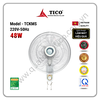 Quạt treo hai dây TICO TCKMS màu kem trắng