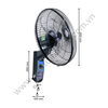 Quạt treo tường TICO TM-B400 kích thước quạt
