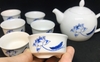 Bộ ấm chén sứ họa tiết hoa sen xanh