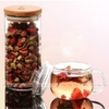 Lọ trà hoa hồng hình trụ nắp tre