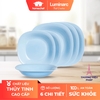 Bộ đĩa (dĩa) Luminarc Carine thủy tinh màu xanh 6 chi tiết CR6B