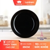 Đĩa (dĩa) thủy tinh sâu lòng Luminarc Friend's Time màu đen 25cm-P6375
