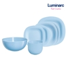 Bộ bát đĩa (tô, chén, dĩa) Luminarc thủy tinh Light Blue 12 chi tiết DW12E