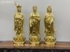 Tượng Tam Thánh Sa Bà Đứng Bằng Đồng Vàng Catut Cao 61Cm
