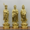 Tượng Tam Thánh Sa Bà Đứng Bằng Đồng Vàng Catut Cao 61Cm