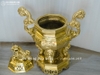 Đỉnh Bát Giác Bằng Đồng Vàng Catut Cao 70Cm