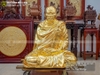 Tượng Thiền Sư An Lạc Hạnh Đồng Đỏ Dát Vàng 9999 Cao 90cm