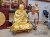 Tượng Thiền Sư An Lạc Hạnh Đồng Đỏ Dát Vàng 9999 Cao 90cm