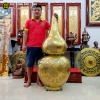 Hồ Lô Bát Quái Bằng Đồng Vàng Gò Thủ Công 1m35