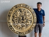 Tranh Mâm Đồng Tứ Linh Chữ Tâm Bằng Đồng Vàng ĐK 1m2