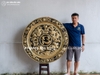 Tranh Mâm Đồng Tứ Linh Chữ Tâm Bằng Đồng Vàng ĐK 1m2