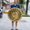 Mặt Trống Đồng Hình Bản Đồ Việt Nam Gò Thủ Công ĐK 80Cm