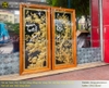 Đôi tranh chữ Tài Lộc mạ vàng dát bạc khung gỗ đỏ 1m55