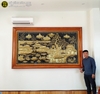 Tranh Cội Nguồn Quê Hương bằng đồng khung gỗ gõ đỏ 2m62 x 1m55