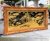 Tranh Đồng Quê bằng đồng mạ vàng 1m76 x 89cm khung gỗ gõ đỏ