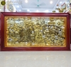 Tranh Đồng Quê bằng đồng nền xước 2m3 x 1m2 hoa văn tô màu