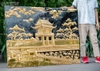 Tranh Khuê Văn Các Bằng Đồng Mạ Vàng 24K 1m68 x 1m27