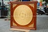 Tranh Mặt Trống Đồng Dát Vàng 24K ĐK 80Cm Khung Gỗ Gõ Đỏ Khổ 1m08