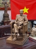 Tượng Chủ Tịch Hồ Chí Minh Ngồi Ghế Bằng Đồng Đỏ Cao 48Cm Màu Giả Cổ