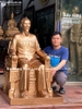 Tượng Chủ Tịch Hồ Chí Minh Ngồi Ghế Bằng Đồng Đỏ Cao 1m27