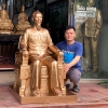 Tượng Chủ Tịch Hồ Chí Minh Ngồi Ghế Bằng Đồng Đỏ Cao 1m27