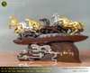 Tượng Bát Mã Truy Phong dát vàng dát bạc cao 33cm