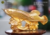 Tượng Cá Rồng Bằng Đồng Dát Vàng 9999 Cao 40cm Đẹp