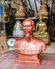 Tượng Chân Dung Bán Thân Bác Hồ Bằng Đồng Đỏ Cao 89Cm Để Bục