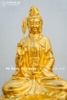 Tượng Phật Bà Quan Âm Cầm Nhành Liễu (mới) Ngồi Đài Sen Dát Vàng 9999 Cao 61Cm