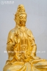 Tượng Phật Bà Quan Âm Cầm Nhành Liễu (mới) Ngồi Đài Sen Dát Vàng 9999 Cao 61Cm
