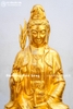 Tượng Phật Bà Quan Âm Cầm Nhành Liễu (mới) Ngồi Đài Sen Dát Vàng 9999 Cao 61Cm
