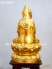 Tượng Phật Bà Quan Âm Cầm Nhành Liễu (mới) Ngồi Đài Sen Dát Vàng 9999 Cao 61Cm