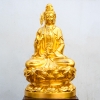 Tượng Phật Bà Quan Âm Cầm Nhành Liễu (mới) Ngồi Đài Sen Dát Vàng 9999 Cao 61Cm
