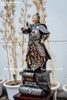 Tượng Đồng Trần Quốc Tuấn Đứng Bệ Thuyền Khảm Tam Khí Cao 61Cm