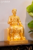 Tượng Đức Thánh Trần Triều Ngồi Bằng Đồng Đỏ Dát Vàng 9999 Cao 50cm