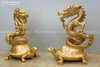 Tượng Rồng Cưỡi Rùa Bằng Đồng Đỏ Cao 61Cm