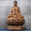 Tượng Phật A Di Đà Bằng Đồng Đỏ Cao 81Cm Màu Trầm Cổ