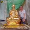Tượng Phật Thích Ca Bằng Đồng Đỏ Dát Vàng 9999 Cao 1m Đúc Thủ Công