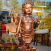 Tượng Phật Thích Ca Đản Sinh Bằng Đồng Đỏ Cao 81Cm Màu Trầm Cổ