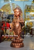 Tượng Phật Thích Ca Đản Sinh Bằng Đồng Đỏ Cao 81Cm Màu Trầm Cổ