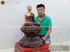 Tượng Phật Hoàng Trần Nhân Tông Đồng Đỏ 2 Màu Cao 81cm