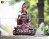 Tượng Phật Bà Quan Âm bằng đồng khảm điểm vàng cao 61cm cho khách hàng tại Thái Bình
