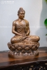 Tượng Phật Thích Ca Bằng Đồng Đỏ Màu Trầm Cổ Cao 40Cm