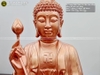 Tượng Phật Thích Ca Niêm Hoa Vi Tiếu Bằng Đồng Đỏ Cao 69cm
