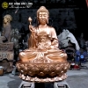 Tượng Phật Thích Ca Niêm Hoa Vi Tiếu Đồng Đỏ Cao 1m07