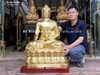 Tượng Phật Thích Ca Xúc Địa Ấn Bằng Đồng Catut Cao 1m