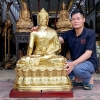 Tượng Phật Thích Ca Xúc Địa Ấn Bằng Đồng Catut Cao 1m