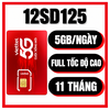 SIM Viettel 12SD125 11 Tháng – 5GB/Ngày, Không Gia Hạn