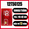 {Trọn Gói 11 Tháng} Sim Và Esim 5G Viettel 12T5G125 Tặng 500GB /Tháng