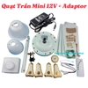 Quạt Trần Brushless  Mini 12V 30W 24in Cánh Sắt